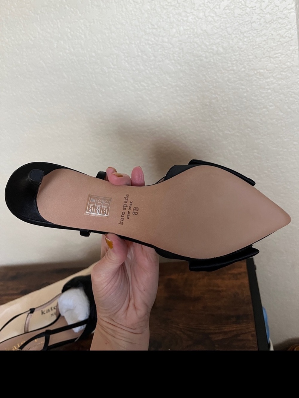 🆕 Kate Spade ♠️ Black satin Lux Marseille Pumps with dust bag - Picture 5 of 8